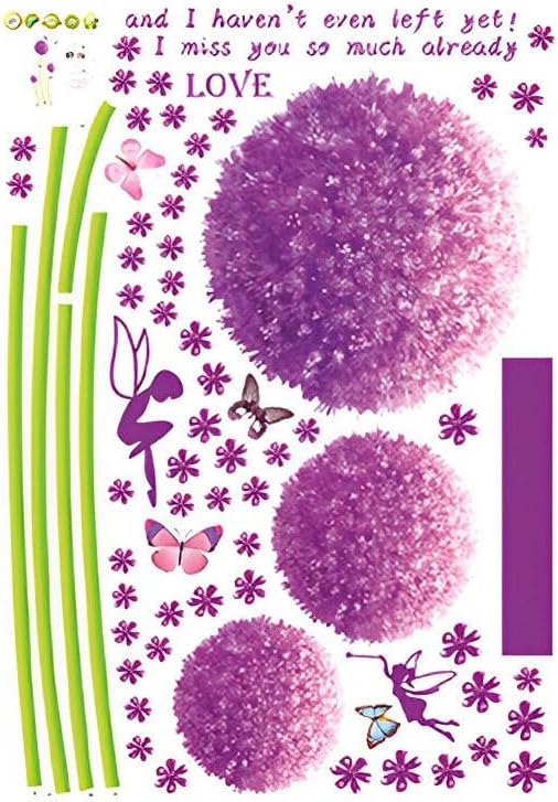 Wall Sticker Romantic Stickers Beautiful Purple Lion Art Mural Poster Self Assembly Removable Decoration size  45x60  lc620