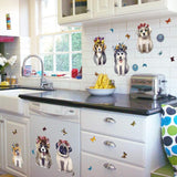 Wall Art Taichung Store In Stock Seamless Design Wall Stickers, Waterproof Stickers, Wallpaper Decoration, Won't Damage Walls, Cute Dog, Husky, Pug Paintings size 50x70 sk7137
