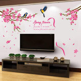 HomeLover Romantic Flowers Wall Stickers for Living Room Decoration