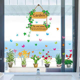 Sk7066 kuke Wall Stickers Colorful Flowers Plants Pattern Sofa Stairs Decorative Painting Transparent Film Stickers