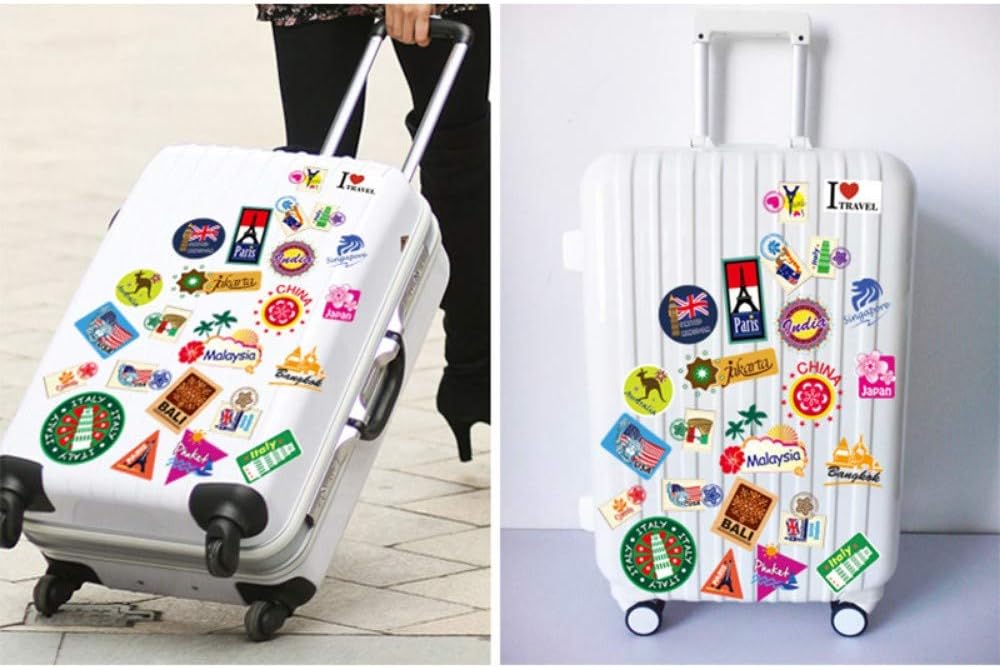 Backpack Suitcase World Travel Country City Decoration Wall Stickers size 50x70 mj7004