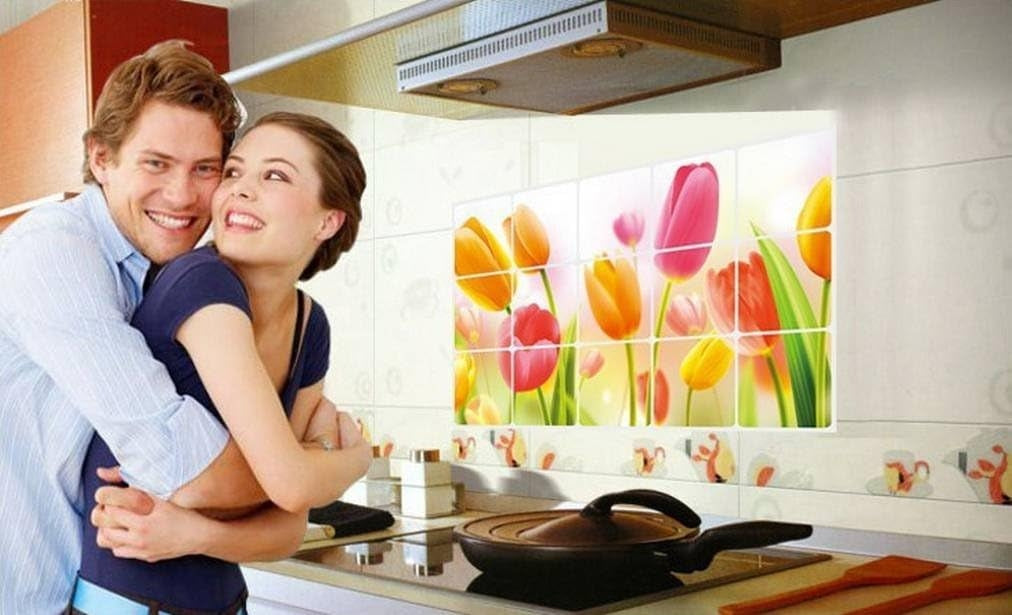 Kitchen Oil Proof Wall Sticker Heat Resistant Waterproof Self Adhesive Backsplash Cover for Kitchen Wall Protection