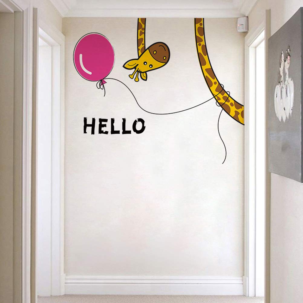 Artibetter Cartoon Giraffe Sticker Removable Wall Decals for Refrigerator Door Cupboard Bedroom size 30x60 xh3214