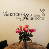 FlyWallD The Kitchen is The Heart of The Home Wall Decal Quotes Kitchen Signs Decor Kitchen Wall Stikcers Vinyl Art Saying  size 15x60 nc1030