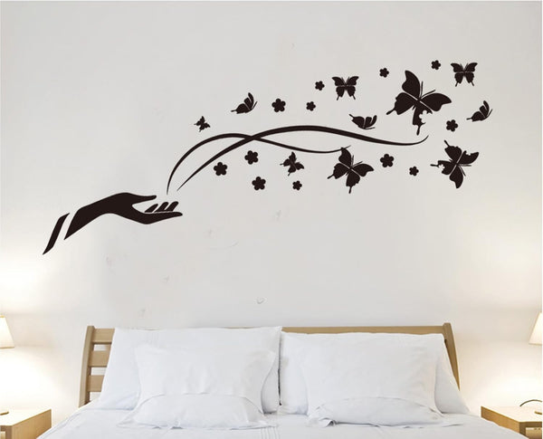 Jm8342 Black Butterflies Vinyl Wall Sticker Home Decal Paper Removable Living Dining Bedroom Kitchen Art Picture Murals DIY Stick Girls Boys Baby Nursery