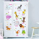SuperDuo Animal Wall Sticker Cartoon DIY Art Decal Self-Adhesive Wallpaper Mural Decorate for Living Room TV Sofa Background Bedroom Kids Room Nursery size 60x90  am9215