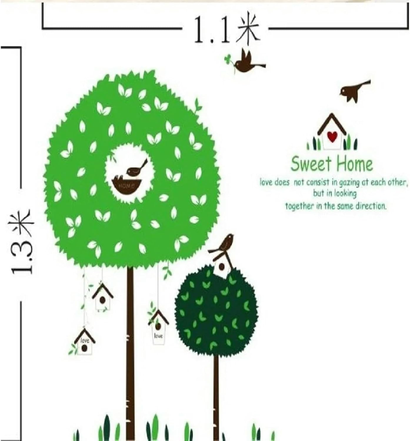 Kids Green Tree Cartoon Children's Room Decor Vinyl Wall Stickers size 50x70 dm570039