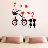 woopme Romantic Heart Cycle Wall Stickers Lovers Gift Living Room Bedroom Wedding Room Home Office Vinyl Printed Decal Stickers size 80 X 85 Cms dm350016