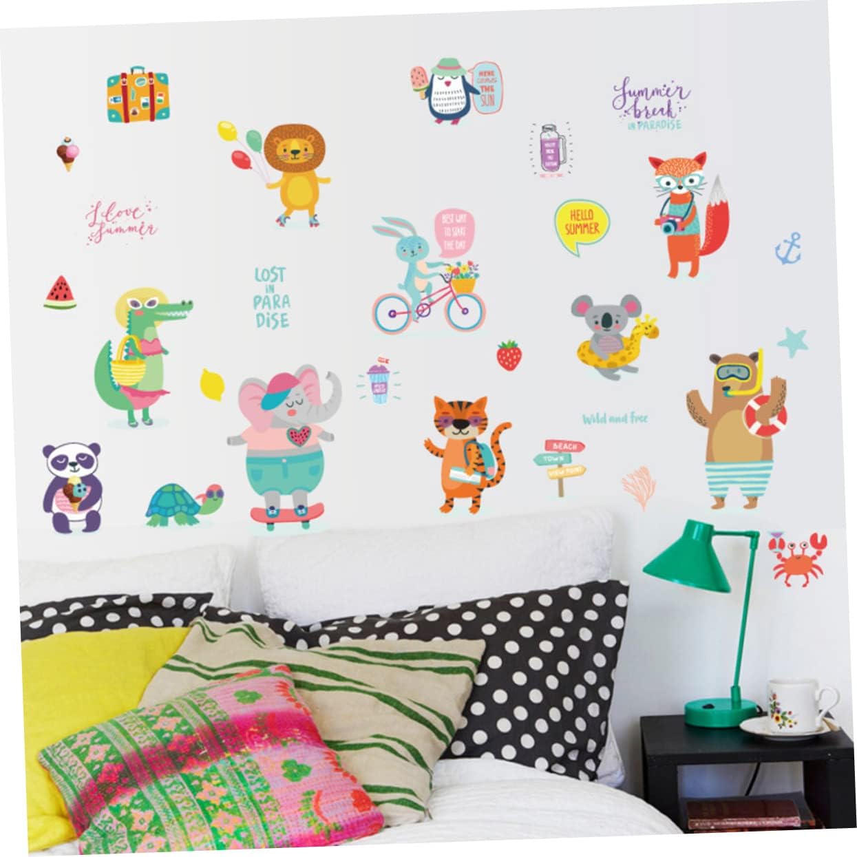 Toyvian Lot De 2 Autocollants Muraux Décoratifs En Pvc Faciles À Installer Et À Retirer Motif Animalier Pour D'enfant size 50x70 sk7151