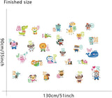 Cartoon Animal Alphabet Study Wall Stickers Abc 1054