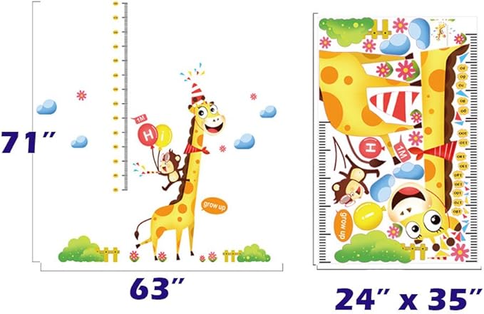 Animal Printed Removeable Wall Sticker Multicolour size  60x90  dlx5528