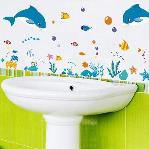 Xy8047 GlobalNiche® Sea Ocean Animal Dolphin Fish Wall Window Decor Vinyl Decal Kid Rome Sticker