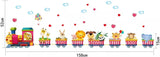 YUANCHENG Cartoon animal train wall stickers for kids rooms decoration art decals size 50x70 sk7064