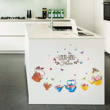 Wall Stickers, Hand Painted Flower Pots for Kids Rooms Children's Room Bedroom Bathroom Kitchen Window Home Decor Art Decal size 50x70 sk7105