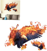 Mikikit Eagle Flame Wall Sticker Removable Mural Decal Eagle Wall Decor for Boys and Girls Bedroom Living Room size 50x70 sk7124
