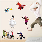 Big Hero Baymax Wall Stickers for Kids Room Home Decoration PVC Walls Decal Cartoon Movie Mural Art 30 * 90Cm