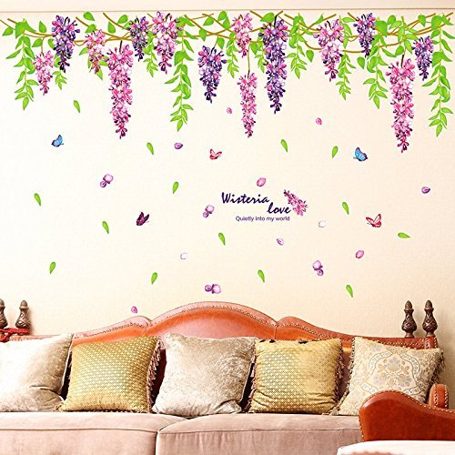 Floral Plants Flowers Butterfly Wall Sticker Art Decal Home Decoration New Podazz size 60x90 xl8167