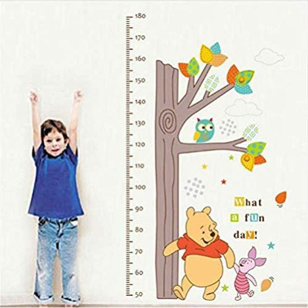 Child Height Measurement Growth Chart Tree Winnie the Pooh Owl Wall Sticker Living Room Kids Bedroom Home Decor Wall Stickers