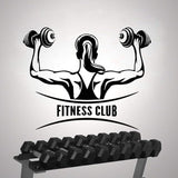 Fitness Club Woman Dumbbell Workout Wall Decal Gym Sticker Home and Gym Decoration Removable size 47x37