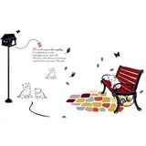 BIG BOOM® Home Decor Black DIY Mural Cat Butterfly Wall Sticker Decal size 20x28 dm350017