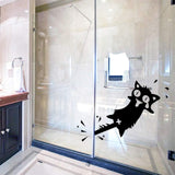 3D Wall Sticker Cat、Cute Cartoon Animals Wallpaper Sticker Decoration School  Living Room Window Bathroom Toilet Refrigerator Kitchen Corridor Waterproof Sticker Poster size 25×43cm nc1209