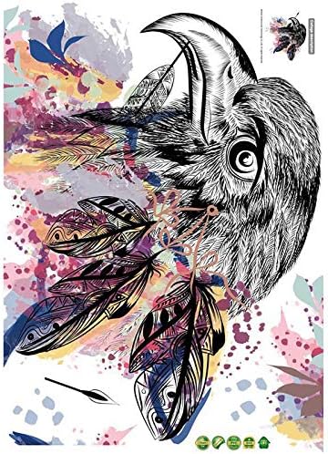 1pc Crow Raven Bird Bohemian Boho Chic Gypsy Spirit Arrow Feathers PVC Wall Sticker Decal Nursery Kids Bedroom Vinyl Adhesive Home Decor size 50x70 sk7085