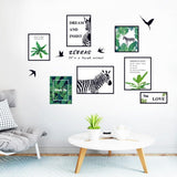HEUREKA Green Plant with Zebra Design Peel and Stick Self Adhesive Wall Sticker (60 CM X 90 CM)