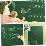 Reusable Self-Adhesive Chalkboard Wall Decal - Easy Erase, Durable PE Material for Home & Office Use, Black/Green -size:1.35feet wide x6 feet long 45x200cm