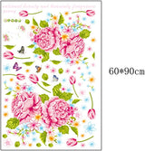 Wall stickers, Folina, floral decoration with pink peoniesWall stickers, Folina, floral decoration with pink peonies size 60 x90 ay9023a