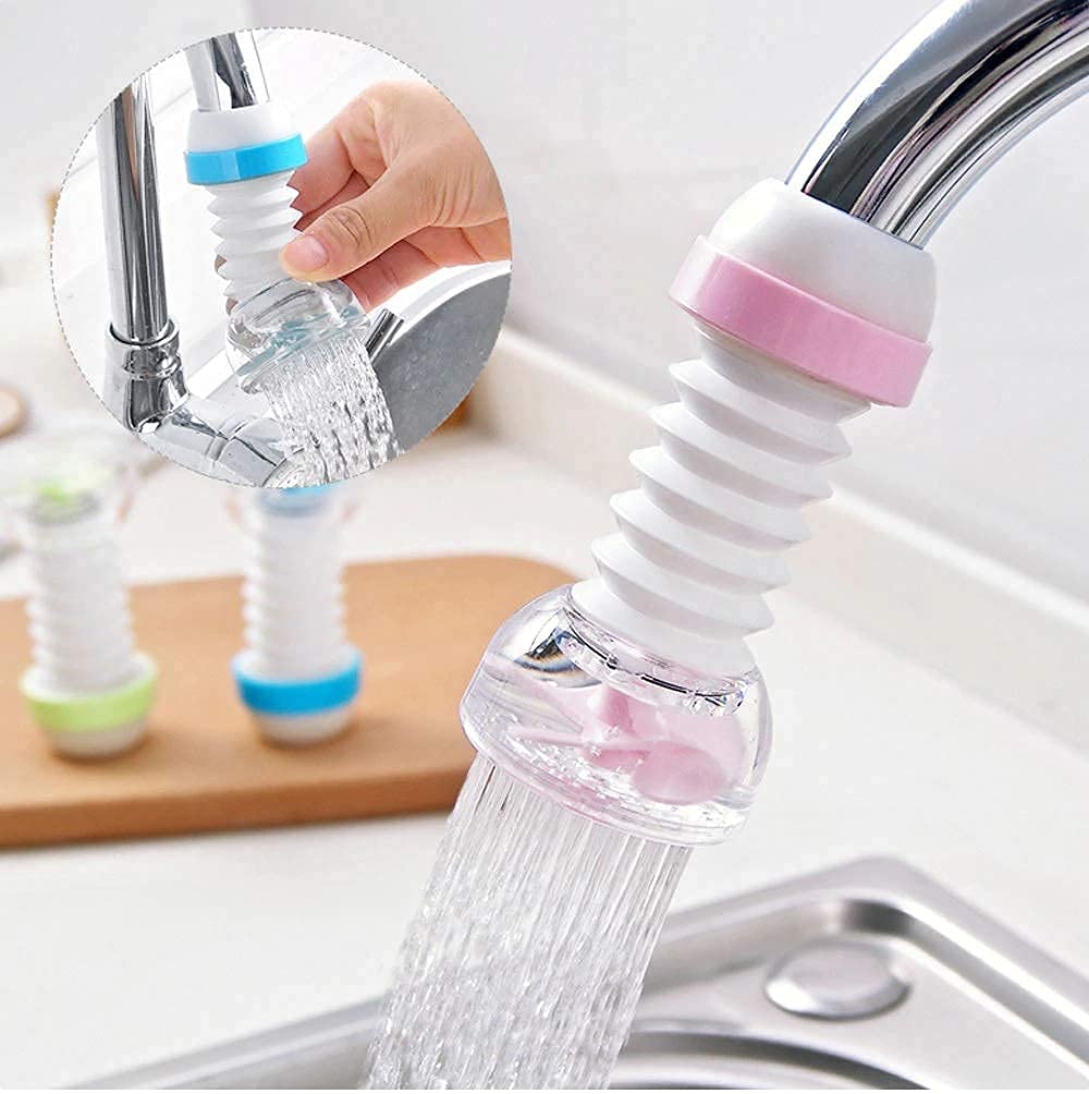 360° Adjustable Kitchen Tap Shower Head, Water Saving Faucet Sprayer Nozzle, High Pressure Sink Filter & Flexible Extension