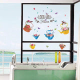 Wall Stickers, Hand Painted Flower Pots for Kids Rooms Children's Room Bedroom Bathroom Kitchen Window Home Decor Art Decal size 50x70 sk7105