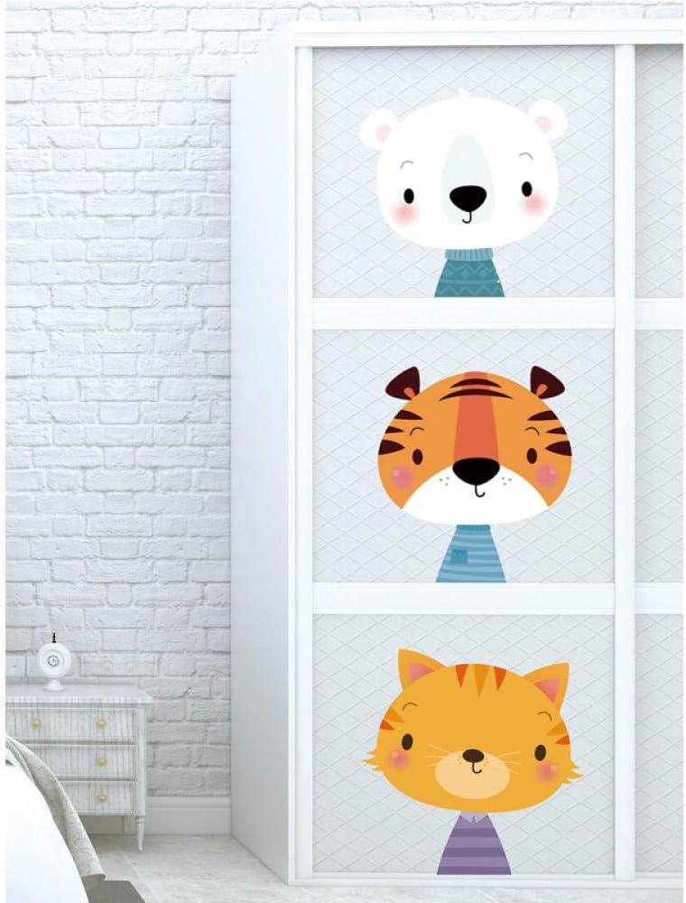Nursery Wall Décor,Cartoon Animal Tiger Cat Dog Combination Wall Sticker Bedroom Living Room Cabinet Self-Adhesion Decorative Stickers,Wall Stickers for Kids,Kids' Baby Wall Stickers size 50x70 ay70733