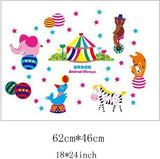 Best Of Best - calcomanía decorativo para pared, diseño de estrellas de circo de animales, extraíble, PVC, murales de papel pintado para niñas, niños, cuarto de estar, baño, cocina, sala de juegos, decoración size 30x45 xl3047