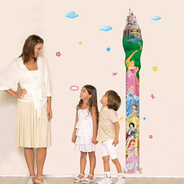 Ay7091 Indian Royals 3D Height Measure Growth Chart Fairy Tell Princess Kids Self Adhesive Home Décor Wall Sticker