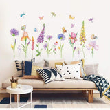 Tree Flowers Leaves Wall Stickers Removable Wall Decals Home Decor PVC Art Mural Baby Boys Girls Kids Bedroom Kitchen Room Decoration Wall Sticker (Wonderful Flowers Birds Butterflies Dragonflies)
