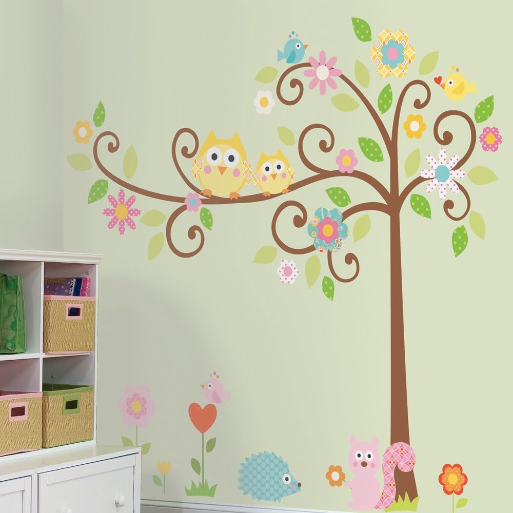 Cute Cartoon Owl Tree Flowers and Squirrel Waterproof Mouse Pad with Stitched Edge,Non-Slip Rubber Base Design for Laptop Or Desktop Computer size 20x25 zy1001