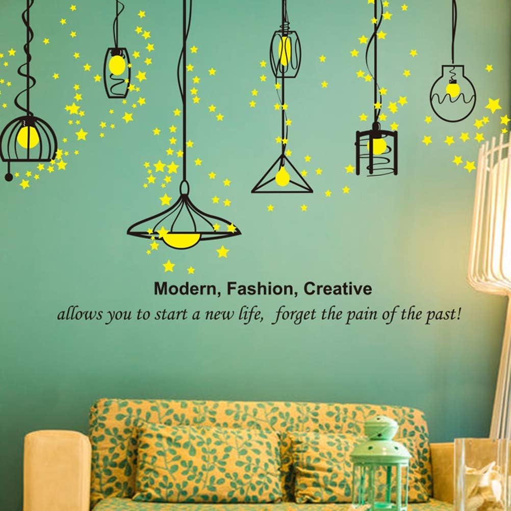 Yellow Black Classic Lamp Wall Sticker Self-Adhesive DIY Wall Murals Home Decor Art size 50x70 xh3943c