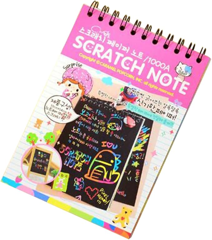 Small Scratch Note Pad - 10 x 14 | Rainbow Drawing Draft Books for Childrens (random color)