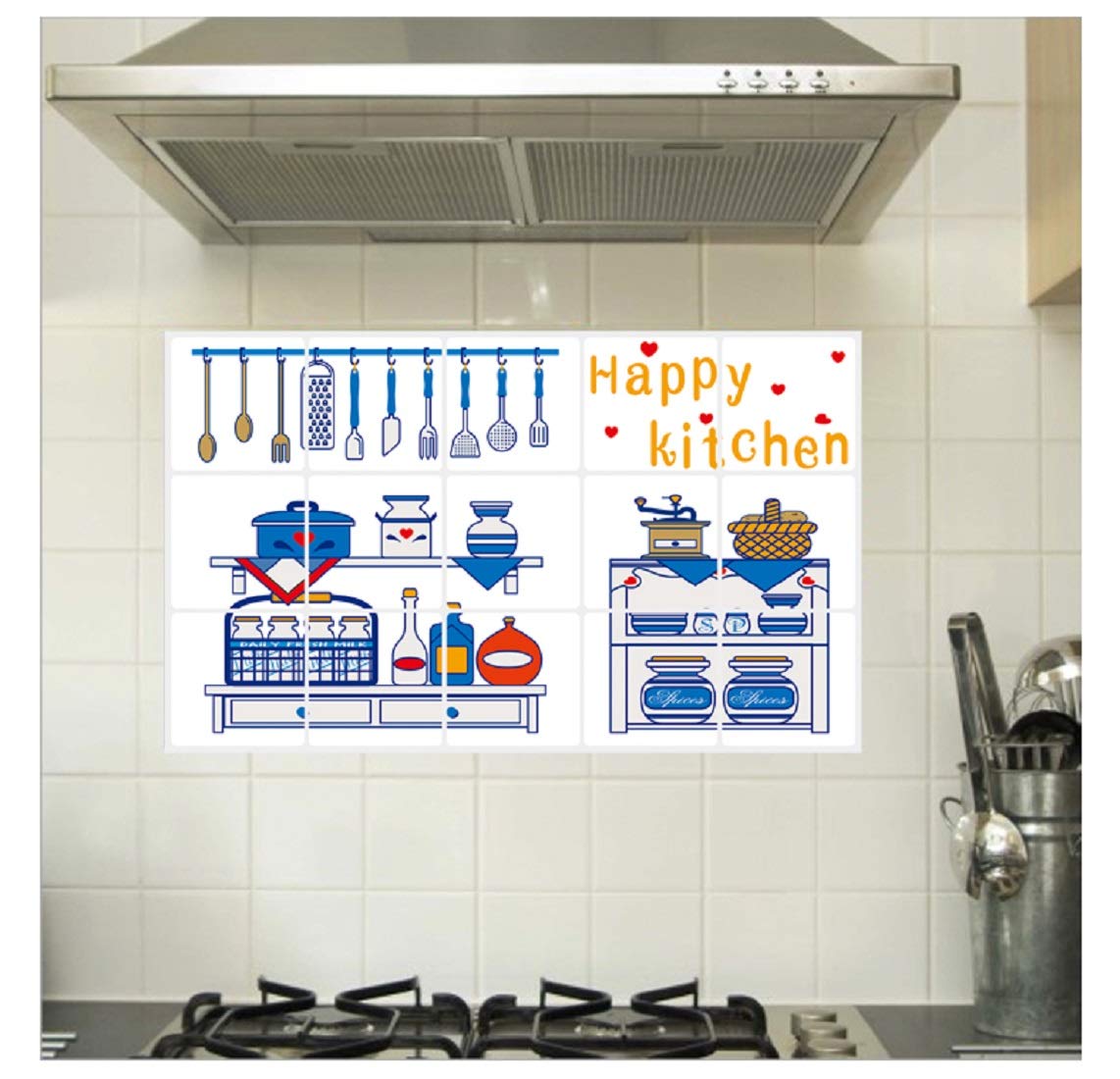 Kitchen Oil Proof Wall Sticker Heat Resistant Waterproof Self Adhesive Backsplash Cover for Kitchen Wall Protection