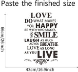 English Slogan Wall Stickers,Love Black and White self-Adhesive Wall Decals,Literature and Art Bedroom Porch Home Wall Decoration size 60x90 zy1304a