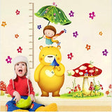 Cartoon Bear Kids Height Wall Stickers for Children Room Lovely Animal Home Decor Beautiful Girl Wall Decoration size 60x90  xy1115