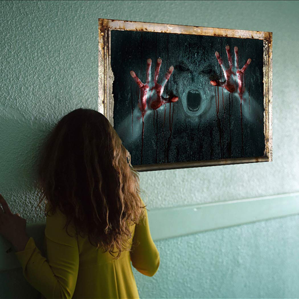 Halloween Okraski 3D Duha, Steno, okno Nalepke Odstranljive Grozo Nalepko Plakat avto nalepke size 50x70 sk6043