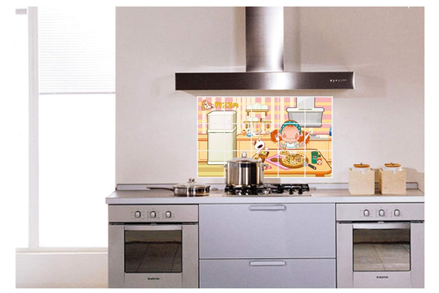 Kitchen Oil Proof Wall Sticker Heat Resistant Waterproof Self Adhesive Backsplash Cover for Kitchen Wall Protection