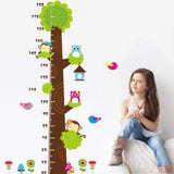 Simoshaw Height Measurement Growth Chart Tree Cute Monkey and Owls Wall Vinly Decal Decor Sticker size 50x70cm ncs006
