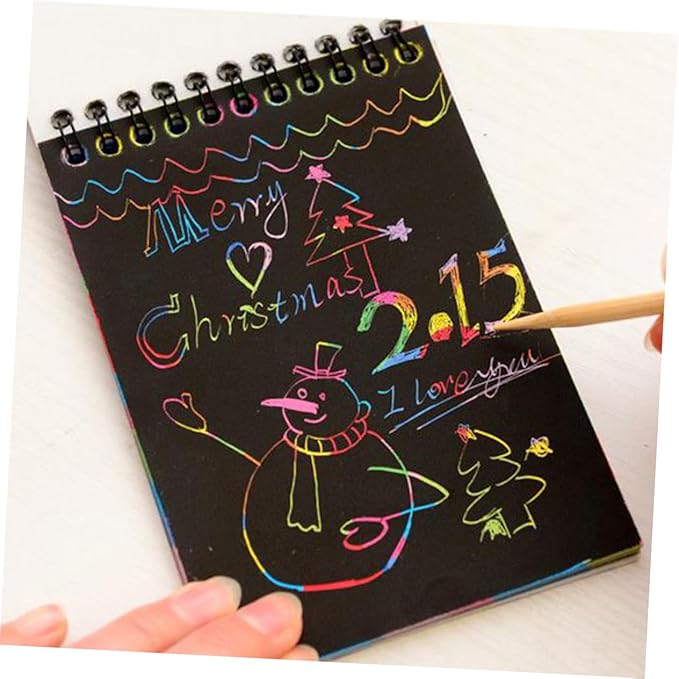 Small Scratch Note Pad - 10 x 14 | Rainbow Drawing Draft Books for Childrens (random color)