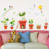 Wall Stickers,Potted Plants Cute Flowers Home Decor Living Room DIY Art Decal Wallpaper Removable Sticker