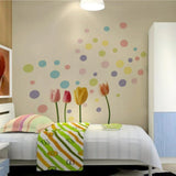 Colorful Flowers Butterflies Trees Wall Stickers size 45x60 ay6007