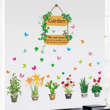 Sk7066 kuke Wall Stickers Colorful Flowers Plants Pattern Sofa Stairs Decorative Painting Transparent Film Stickers