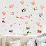 XL8249 Wall Sticker,YaBuy Romantic Hearts & Photo Frame Wall Sticker Removable Cute Pink Art Decal Room Decoration Reusable Wallpaper Photo Wall Sticker