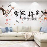 Generic Bird Wintersweet Chinese Character Pattern Removable Wall Sticker Wallpaperer size 60x90 xh6022 Chinese sticker